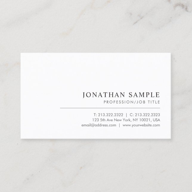 Custom Modern Elegant Simple Professional Template Business Card (Front)