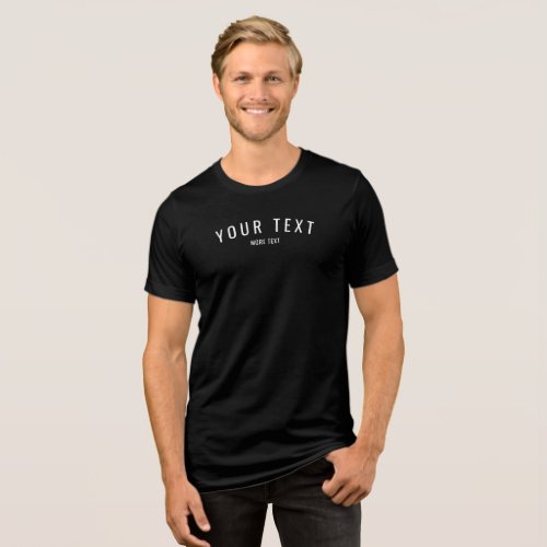 Custom Modern Elegant Simple Template Mens Black Tri_Blend Shirt