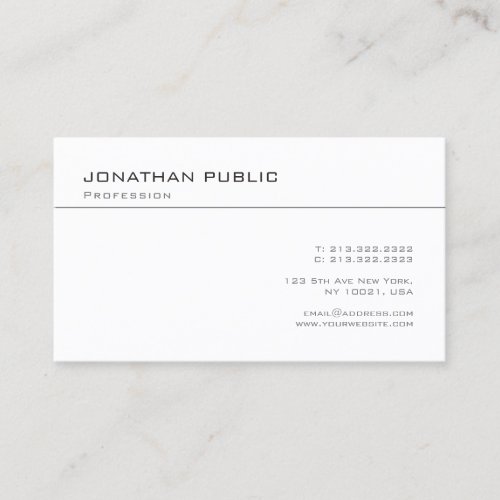 Custom Modern Elegant Simple Template Trendy Business Card