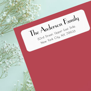 Custom Modern Elegant Simple White Return Address Label