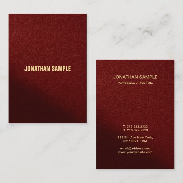 Custom Modern Elegant Template Mighty Vertical Business Card (Front/Back)