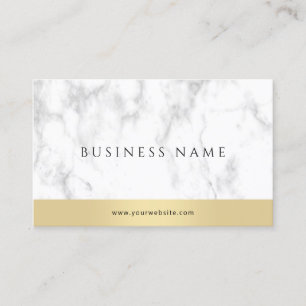 Custom Modern Elegant Template White Marble Gold Business Card