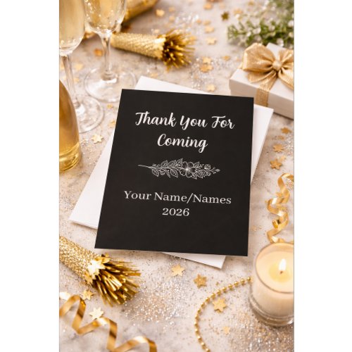 Custom Modern Elegant Thank You Card Black White