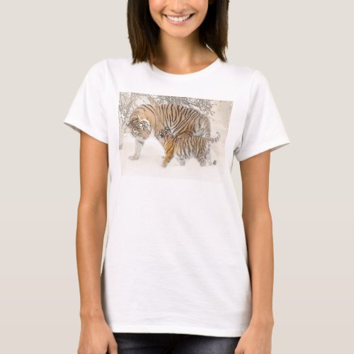 Custom Modern Elegant Tigers Trendy Template T_Shirt