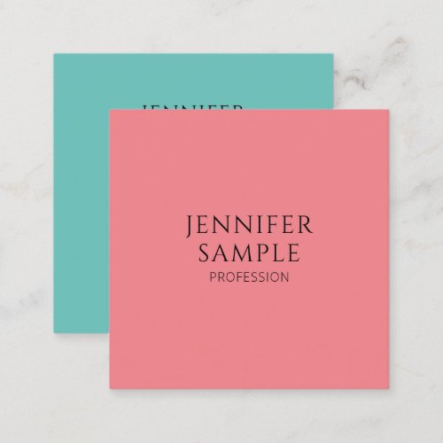 Custom Modern Elegant Trend Colors Template Square Business Card