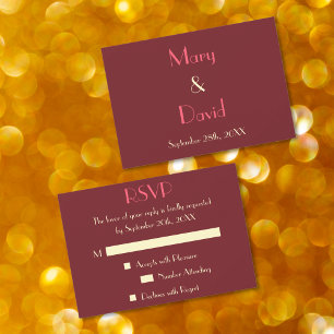 Custom Modern Elegant Wedding RSVP Invitation Card