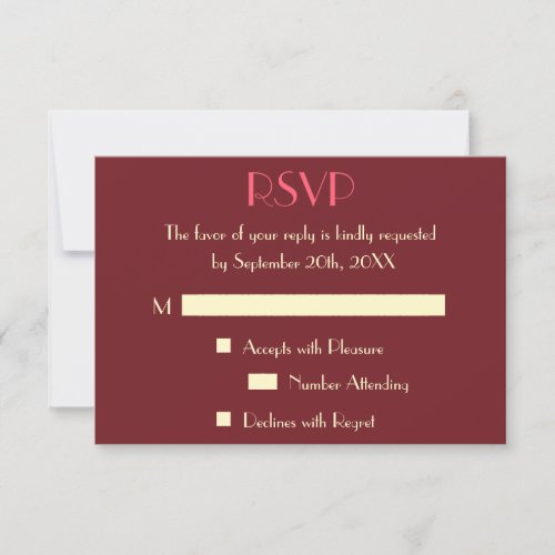 Custom Modern Elegant Wedding RSVP Invitation Card