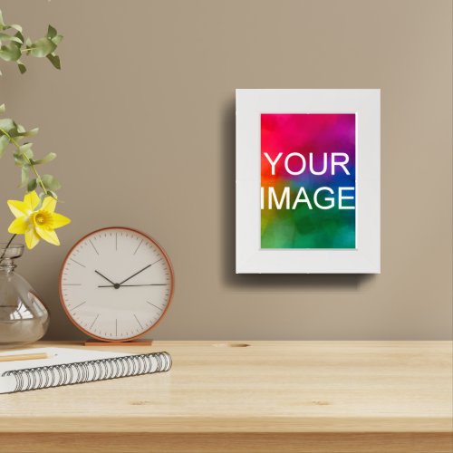 Custom Modern Elegant Your Photo HQ White Acrylic Framed Art