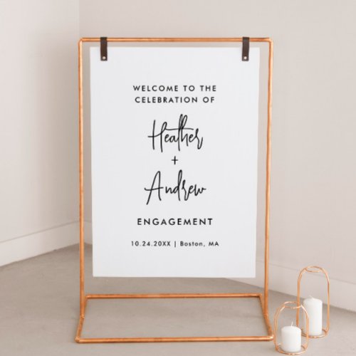 Custom Modern Engagement Party Welcome Sign