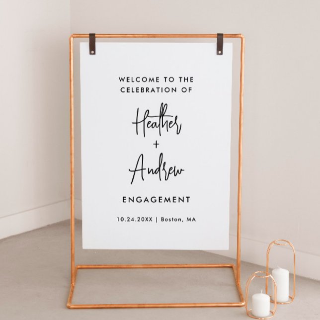 Custom Modern Engagement Party Welcome Sign (Creator Uploaded)