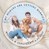 Custom Modern Engagement Pet Wedding Dog Photo