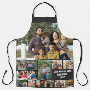Custom Modern Family 14 Photo Collage Template Apron