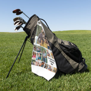 Custom Modern Family 14 Photo Collage Template Golf Towel