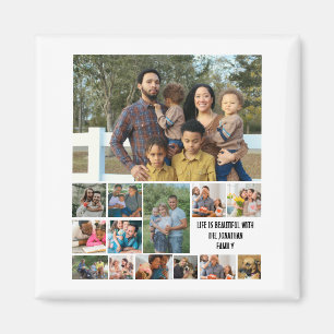 Custom Modern Family 14 Photo Collage Template Magnet
