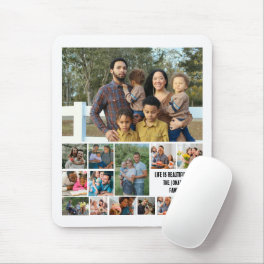 Custom Modern Family 14 Photo Collage Template Mouse Pad