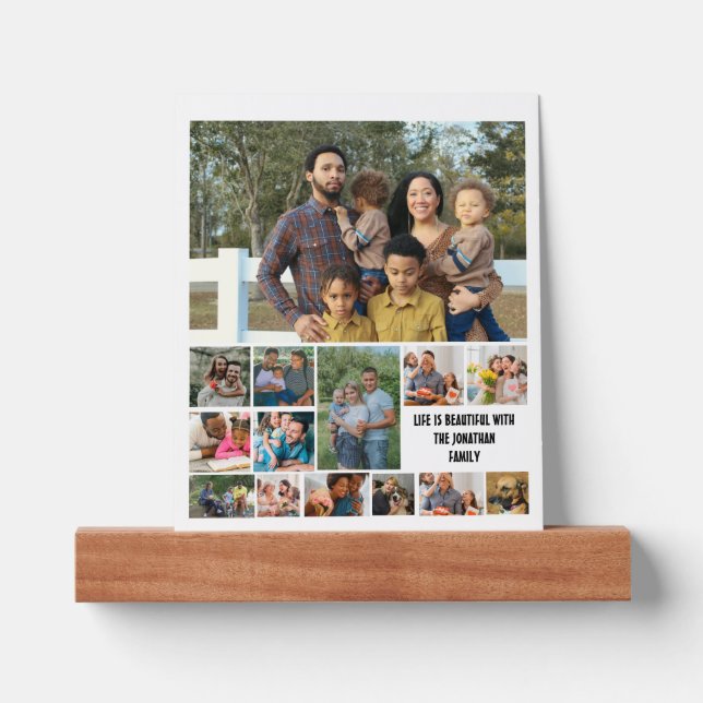 Custom Modern Family 14 Photo Collage Template Picture Ledge (Front)