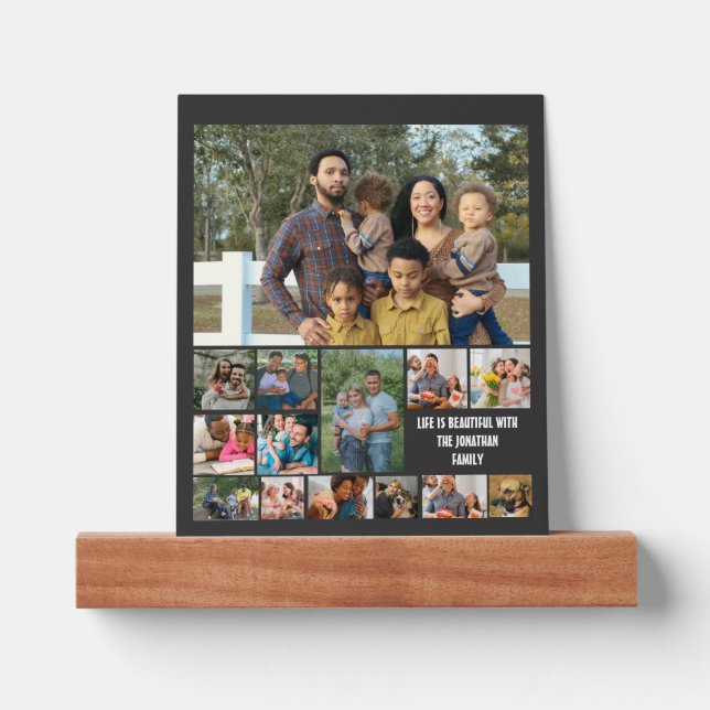 Custom Modern Family 14 Photo Collage Template Picture Ledge (Front)