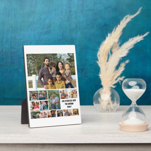 Custom Modern Family 14 Photo Collage Template Plaque