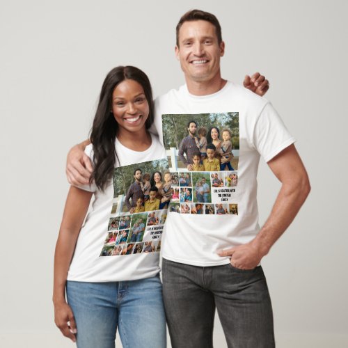 Custom Modern Family 14 Photo Collage Template T_Shirt