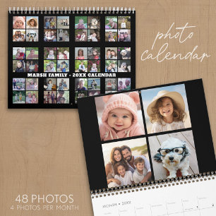 Custom Modern Family 48 Photo Collage - black Calendar