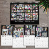 Custom Modern Family 60 Photo Collage - black Calendar