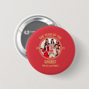 Custom Modern Family Chinese New Year Photo Button