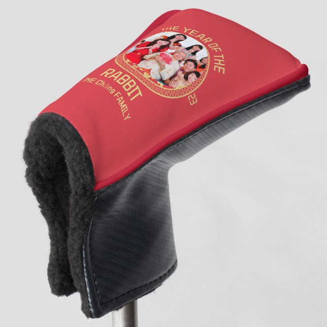 Custom Modern Family Chinese New Year Photo Golf Head Cover (3/4 Front)