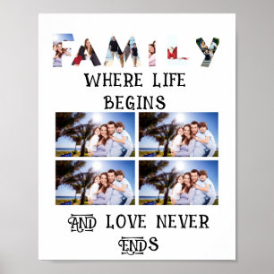 Custom Modern Family Love 10 Photo Collage Poster
