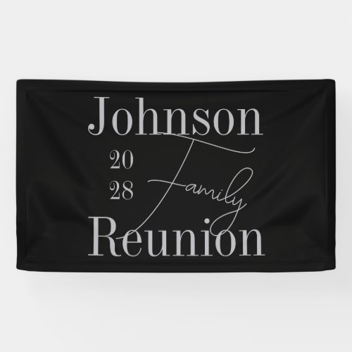 Custom Modern Family Reunion Black Silver Gray Banner