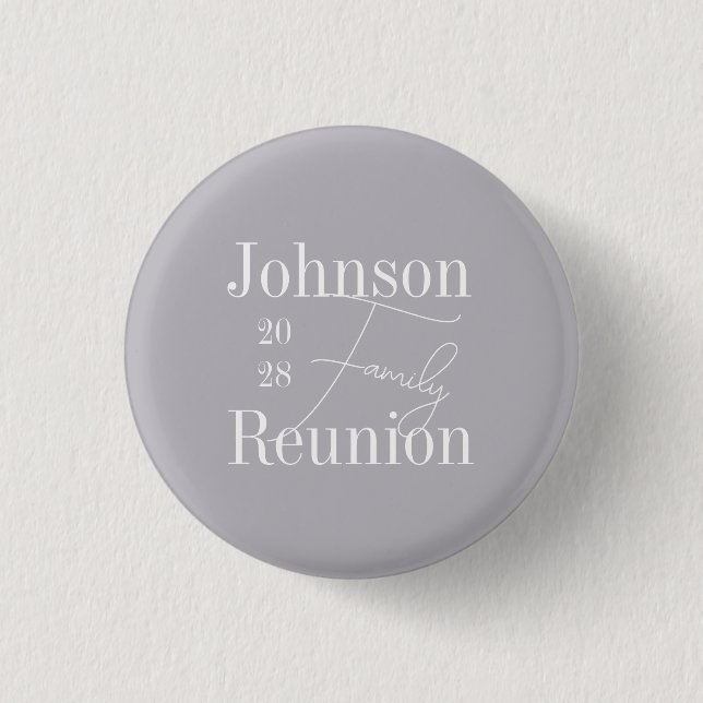 Custom Modern Family Reunion Keepsake Button (Front)