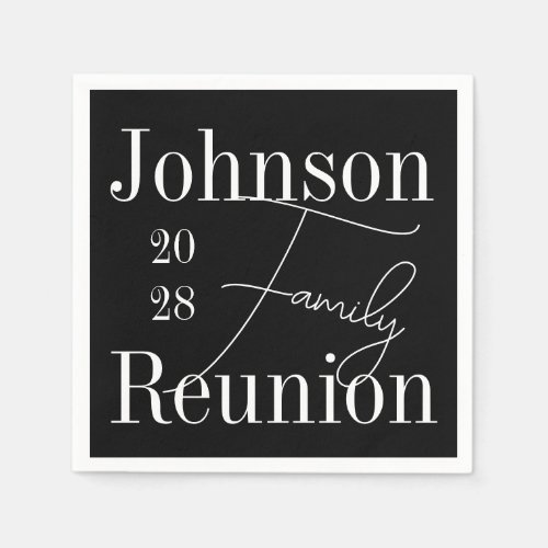 Custom Modern Family Reunion Party Black and White