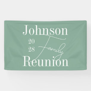Custom Modern Family Reunion Sage Green Party Banner