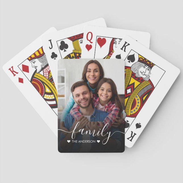 Custom Modern Family Script Photo Poker Cards (Back)