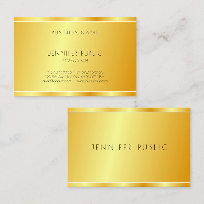 Custom Modern Faux Gold Professional Elegant Business Card | Zazzle.com