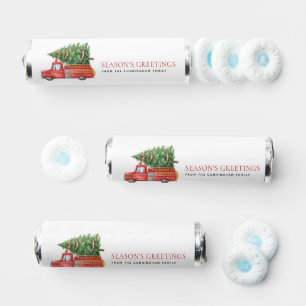 Custom Modern Firefighter Christmas Fire Truck  Breath Savers® Mints