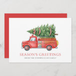 Custom Modern Firefighter Christmas Fire Truck  Holiday Card