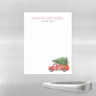 Custom Modern Firefighter Christmas Fire Truck Magnetic Dry Erase Sheet