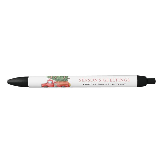 Custom Modern Firefighter Christmas Fire Truck  Pen (Front)