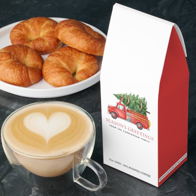 Custom Modern Firefighter Christmas Fire Truck  Roasted Coffee (Breakfast)