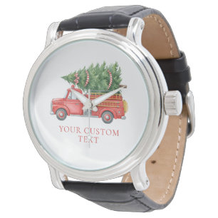 Custom Modern Firefighter Christmas Fire Truck  Watch