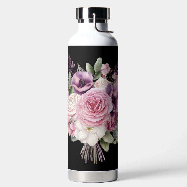 Custom modern floral drink bottle (Left)