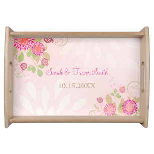 Fl Wedding Reception Serving Trays Food Zazzle Custom Modern Fl Wedding Serving Tray