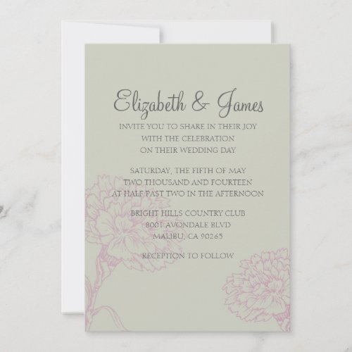Custom Modern Flower Wedding Invitations