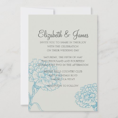 Custom Modern Flowers Wedding Invitations