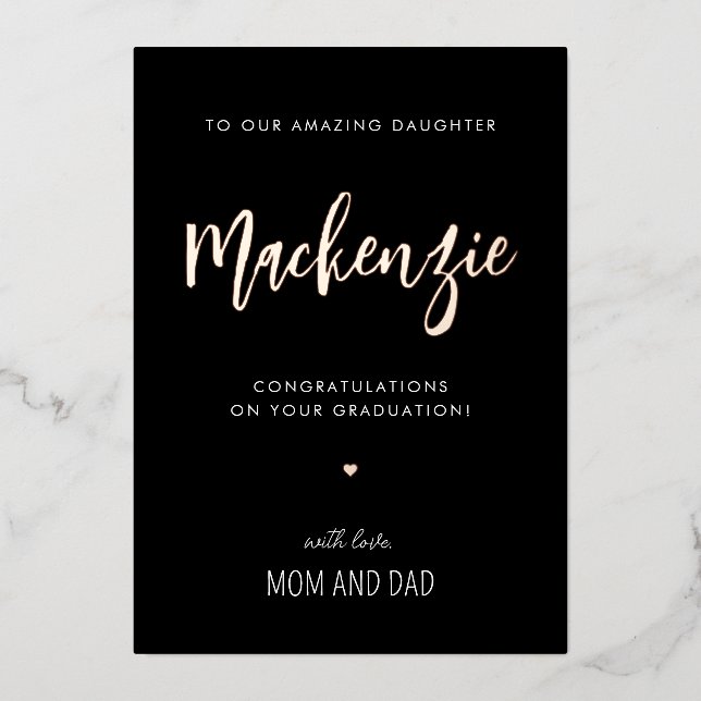 Custom Modern Foil Daughter Graduation Card (Front)