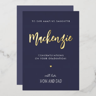 Custom Modern Foil Daughter Graduation Card