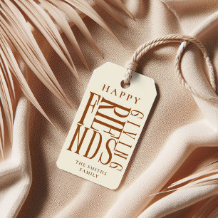 Custom Modern Friendsgiving Fall Elegant Favor  Gift Tags