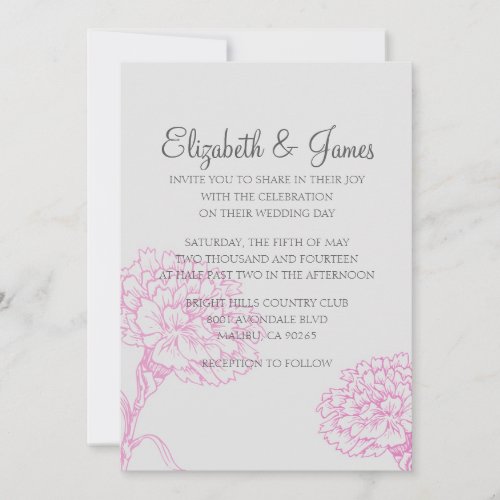 Custom Modern Fuchsia Wedding Invitations