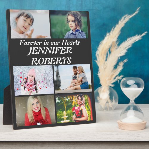 Custom modern Funeral 6 Photo Collage   Plaque