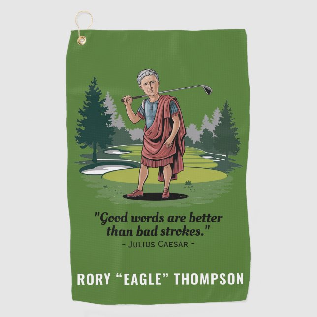 Custom Modern Funny Golfer Quote  Golf Towel (Front)